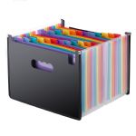 Expanding File Folder 24 Pockets, Multi-Color Accordion A4 Document Organizer with Expandable Wallet Stand �C Works on A4 Size and Letter Size