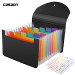 CASAON 13 Pockets Coupon Receipt Organizer A6 Expanding File Folder, Small Accordian File Organizer for Storage Cards, Receipts, Coupons and Tickets-Black